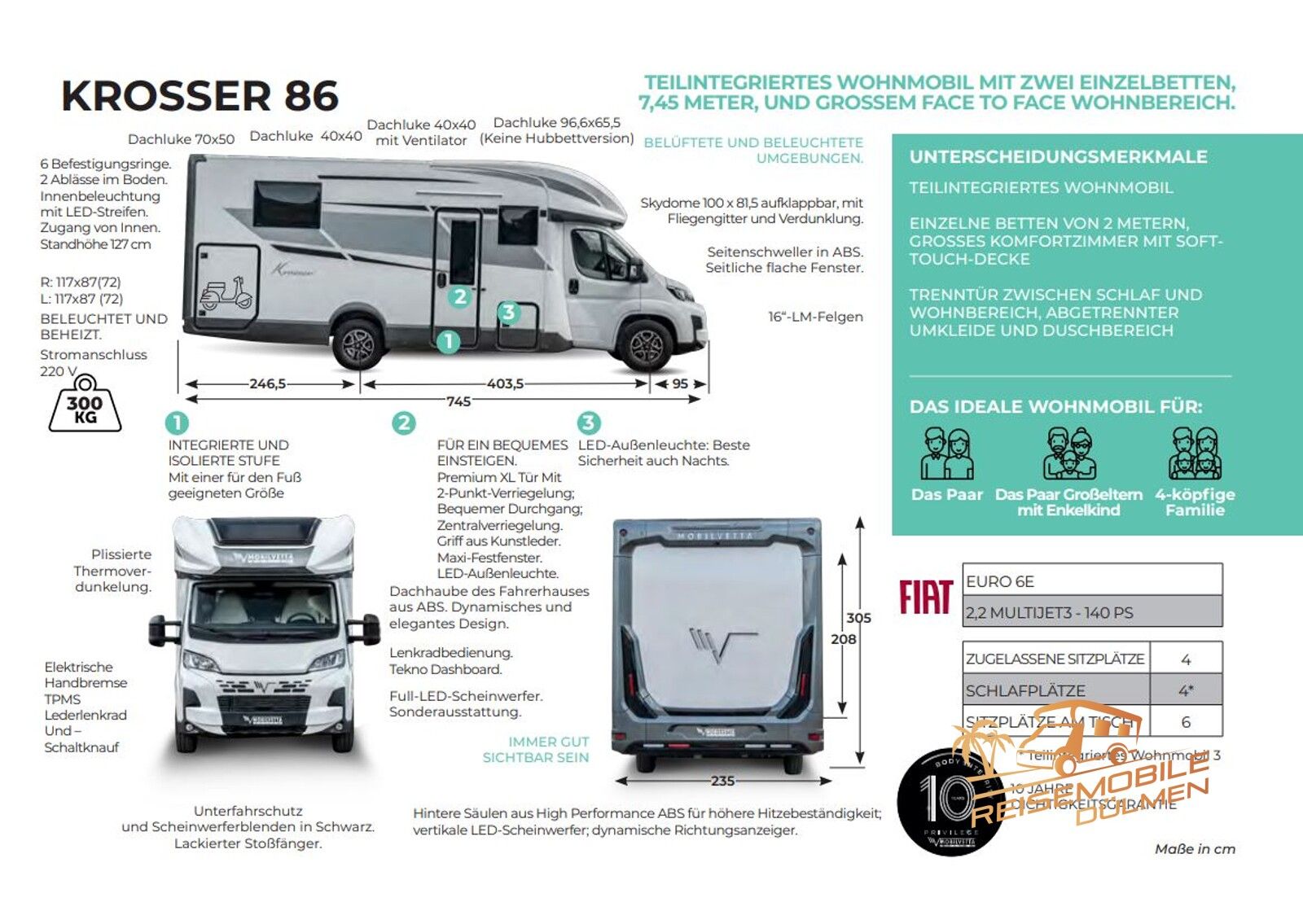 Fahrzeugabbildung Mobilvetta Krosser P86 B Verfügbar ab ca. 06.2026! Solar